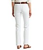 Color:White - Image 2 - Petite Size Mid Rise Straight Leg Roll Cuff Jeans