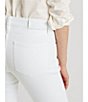 Color:White - Image 4 - Petite Size Mid Rise Straight Leg Roll Cuff Jeans