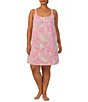 Color:Pink Paisley - Image 1 - Plus Size Double Strap Knit Paisley Print Nightgown