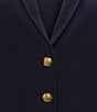 Color:Lauren Navy - Image 3 - Plus Size Notch Lapel Long Sleeve Cotton Knit Blazer