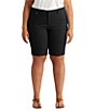 Color:Black - Image 1 - Plus Size Stretch Cotton Shorts