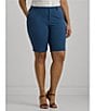 Color:Indigo Dusk - Image 5 - Plus Size Stretch Cotton Twill Shorts