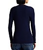 Color:Navy - Image 2 - Sarcaite Ribbed Knit Long Sleeve Button Front V-Neck Cardigan