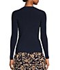 Color:Navy - Image 5 - Sarcaite Ribbed Knit Long Sleeve Button Front V-Neck Cardigan