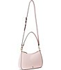 Color:Pink Opal - Image 4 - Silver Hardware Danni 26 Crosshatch Leather Medium Shoulder Bag