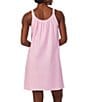 Color:Pink Stripe - Image 2 - Striped Print Scoop Neck Double Strap Knit Cotton Nightgown