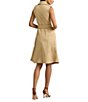 Color:Birch Tan - Image 2 - Twill Notch Lapel Neckline Sleeveless Dress