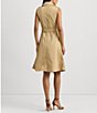 Color:Birch Tan - Image 5 - Twill Notch Lapel Neckline Sleeveless Dress