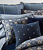 Color:Navy - Image 3 - Walker Cotton Dobby Decorative Throw Pillow