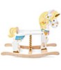 Color:Multi - Image 1 - Petilou Wooden Rocking Unicorn Carousel