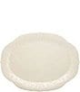 Color:White - Image 1 - French Perle Scalloped Stoneware Oval Platter