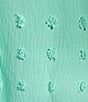 Color:Island Breeze - Image 4 - Plus Size Dot Jacquard Woven Split V-Neck Short Flutter Sleeve Top