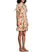 Color:Cream/Multi - Image 3 - Short Sleeve Collar Neck Printed Fit And Flare Dress