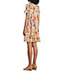 Color:Cream/Multi - Image 4 - Short Sleeve Collar Neck Printed Fit And Flare Dress