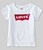 Color:White - Image 1 - Levi's® Baby Girl 12-24 Months Short-Sleeve Batwing T-Shirt