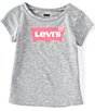 Color:Grey - Image 1 - Levi's® Baby Girl 12-24 Months Short-Sleeve Batwing T-Shirt