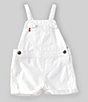 Color:White - Image 1 - Levi's® Baby Girls 12-24 Months Spaghetti-Strap Denim Shortall