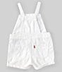 Color:White - Image 2 - Levi's® Baby Girls 12-24 Months Spaghetti-Strap Denim Shortall