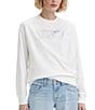 Color:Bright White - Image 1 - Levi's® Batwing Logo Graphic Long Sleeve Standard Sweatshirt