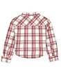 Color:Antique White - Image 2 - Levi's® Big Girls 7-16 Long Sleeve Sherpa Lined Plaid Woven Top