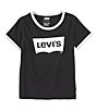 Color:Black - Image 1 - Levi's® Big Girls 7-16 Short-Sleeve Batwing Ringer T-Shirt