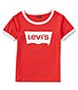 Color:Red - Image 1 - Levi's® Big Girls 7-16 Short-Sleeve Batwing Ringer T-Shirt
