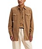Color:Angler Otter Overdye - Image 1 - Levi's® Classic-Fit Point Collar Long Sleeve Solid Western Shirt