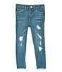 Color:Hometown Blue - Image 1 - Little Girls 2T-6X 720 Distressed High-Rise Super-Skinny Jeans