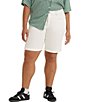 Color:Chalk White - Image 1 - Levi's® Plus Size Mid Rise Shaping Bermuda Shorts