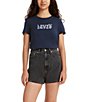 Color:Naval Academy - Blue - Image 1 - Levi's® Relaxed Perfect Floral Logo Graphic T-Shirt