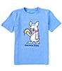 Color:Cornflower Blue - Image 1 - Big Boys 8-20 Short Sleeve Crunch Time T-Shirt