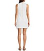 Color:Resort White - Image 2 - Mila 3D Lace Round Neck Sleeveless Shift Dress