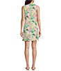 Color:Multi - Image 2 - Mila Stretch Poplin Floral Print Crew Neck Sleeveless Bow Hem Dress