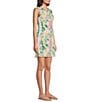 Color:Multi - Image 3 - Mila Stretch Poplin Floral Print Crew Neck Sleeveless Bow Hem Dress