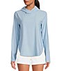 Color:Clearwater Blue - Image 1 - Linley brrr°®-illiant Performance Curved Hem Stretch Hoodie