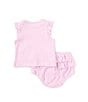 Color:Lilac - Image 2 - Baby Girls 3-12 Months Flutter Sleeve Top & Matching Bloomer Set
