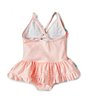 Color:Pink - Image 2 - Baby Girls 3-24 Months Three-Dimensional-Floral/Striped One-Piece Skirted Swimsuit