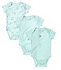 Color:Mint - Image 1 - Baby Girls Newborn-9 Months Floral 3-Pack Bodysuits