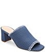 Color:Indigo/Ecru - Image 1 - Brea Denim Slide Sandals