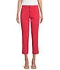 Color:Berry Blossom - Image 1 - Kelsey Stretch Sateen Mid Rise Straight Leg Pants