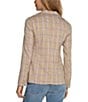Color:Orange Tan Multi Check - Image 2 - Notch Lapel Long Sleeve Fitted Blazer