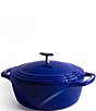 Color:Blue - Image 1 - USA Enamel Round Dutch Oven- 4.5 Quart