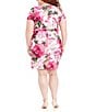 Color:Pink Multi - Image 2 - Plus Size Short Sleeve Crew Neck Floral Sheath Dress