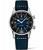 Color:Blue - Image 1 - Men's Legend Diver Automatic Blue Leather Strap Watch