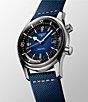 Color:Blue - Image 2 - Men's Legend Diver Automatic Blue Leather Strap Watch