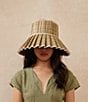 Color:Sandbar - Image 4 - Sandbar Capri Maxi Pleated Weave Sun Hat