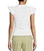 Color:White - Image 2 - Continued Ruffle Scoop Neck Cap Sleeve Top