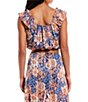 Color:Multi Layer Floral - Image 2 - Coordinating Floral Print Ruffle Strap V-Neck Top