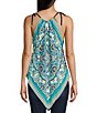 Color:Mirrored Jacobian Floral - Image 2 - Sleeveless Printed Scarf Top