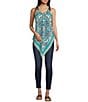Color:Mirrored Jacobian Floral - Image 5 - Sleeveless Printed Scarf Top